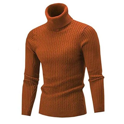 Autumn and Winter Mens Warm Sweater Long Sleeve Turtleneck