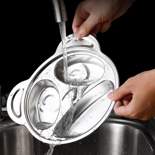 家典美不锈钢儿童分格餐盘幼儿园宝宝卡通餐具家用盘可微波炉