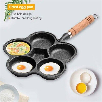 5-Cup Cast Iron Egg Frying Pan Non Stick Pancake Pan with