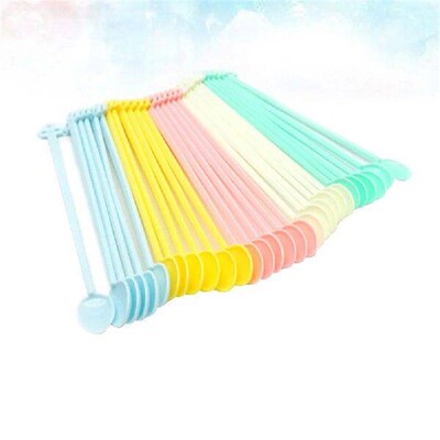 30pcs Candy Color Stirring Spoon Mini Plastic Coffee Jam