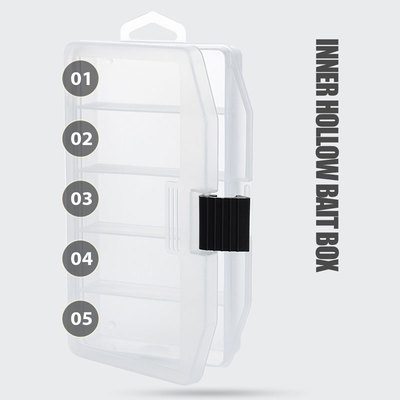 5 Grids Compartments Organizer Container Visible Plastic Fis