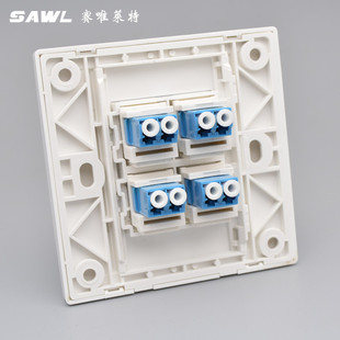 四口LC光纤面板8型位光钎包含lc法兰盘耦合器宽带电脑网络插座