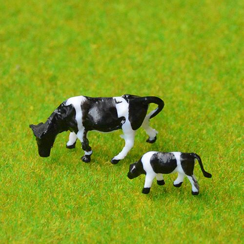 10pcs 1:87 Scale Soft Rubber DIY Colorful Cow Model Train La