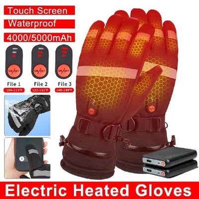 Electric Heated Gloves Winter Waterproof Heating Thermal