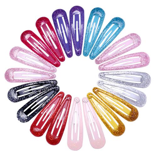 10/20pcs 5cm Color Glitter Hairpins Metal Barrette BB Hair C