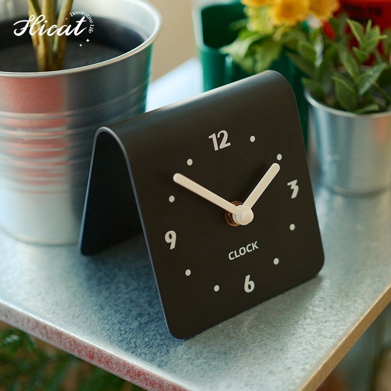 Hict 奶油系静音座钟客厅家用时钟现代创意台式学生台钟表摆件表,家居饰品,立钟/落地钟,淘宝优惠券,粉丝福利购,淘宝优惠卷