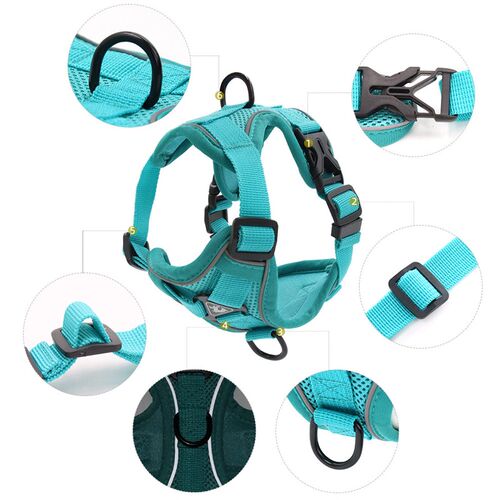 Pet Reflective Nylon Dog Harness No Pull Adjustable Medium L