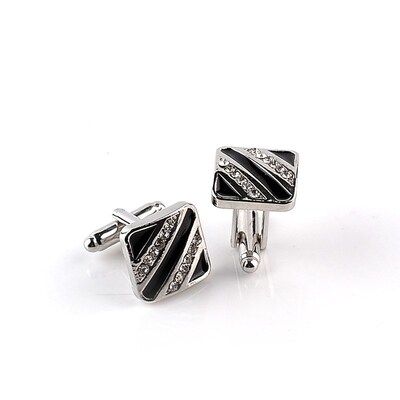 New Fashion Two-color Square Simple Cufflinks Mens Red/Black