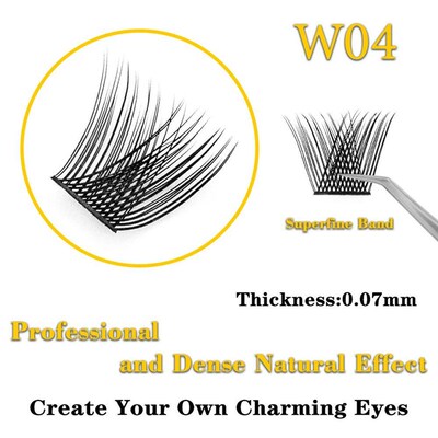 Kimcci 36 Bundles Mink Eyelash Extension Segmented False Bun