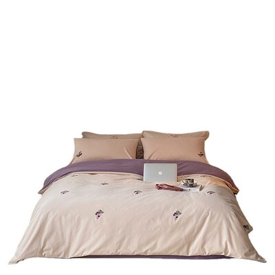 Cute Grape High-end 100 Cotton Sanding Four-piece Set Cotton