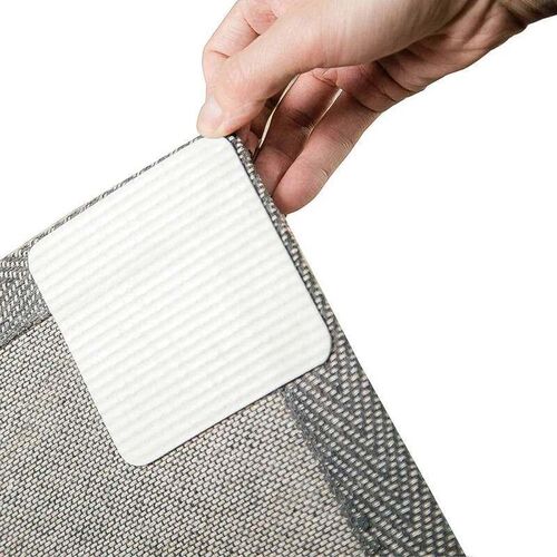 4Pcs Rug Gripper Non Slip Washable Carpet Tape 10*10CM Rug P