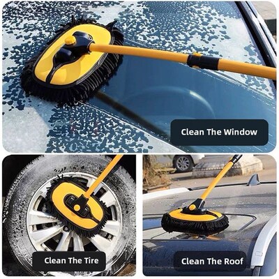 LEIBOO Car Wash Mop Cleaning Brush Telescoping Long Handle C