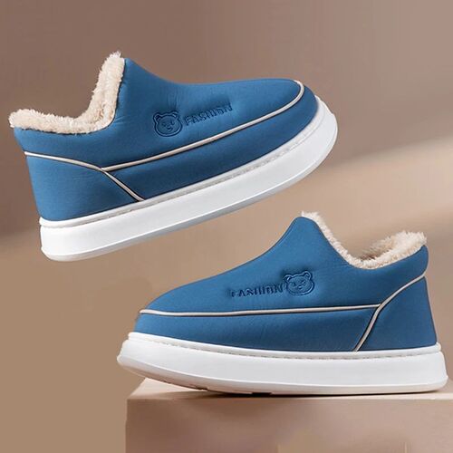 2023 Vogue New Winter Cartoon Bear Soft Mens Heel Wrap Flat