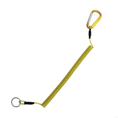 Q84C 3pcs Coiled Tether with Metal Clip Spring Fishing