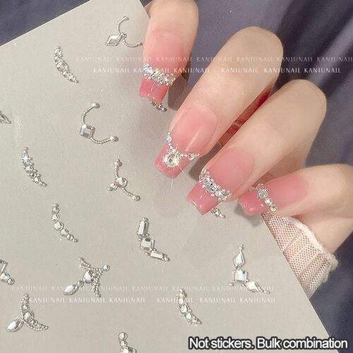 Pink Nail Bulk Rhinestone Style With Flat And Pointed Bottom