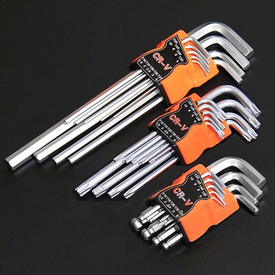 9Pcs Ball Hexagon Torx Head Allen Key Set Hex Wrench Adjusta
