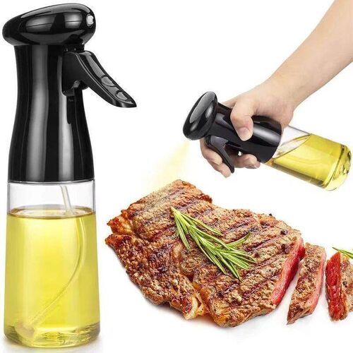 1pc Black Kitchen Oil Bottle Cooking Oil Spray 200ml Pneumat