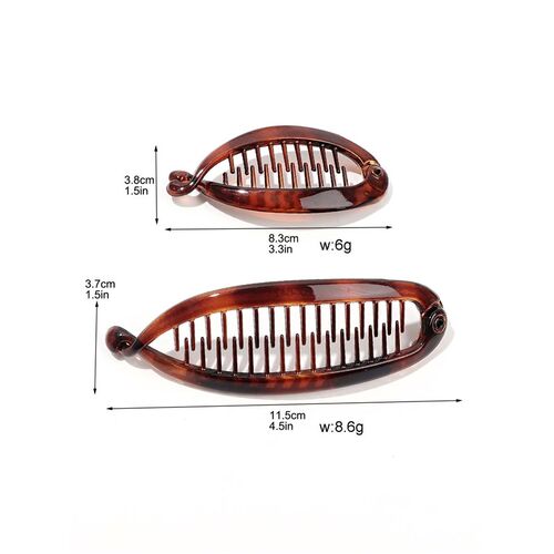 2pcs French Large Banana Clip Hair Comb, Elastic Banana Clip