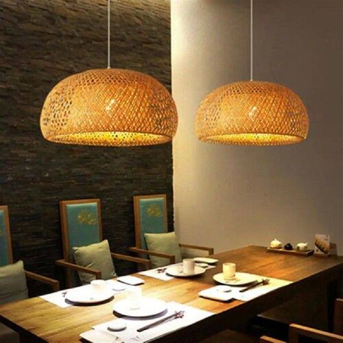 E27 Vintage Bamboo Pendant Lights Shade Retro Hanging Lamp