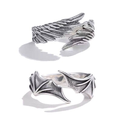 Gothic Punk Angel Devil Wings Adjustable Womens Ring For Hip