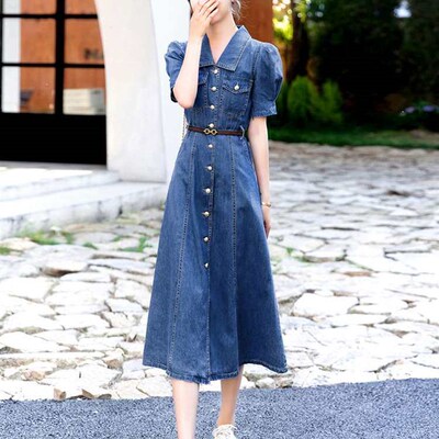 Tencel denim dress for women, thin style, summer new style,