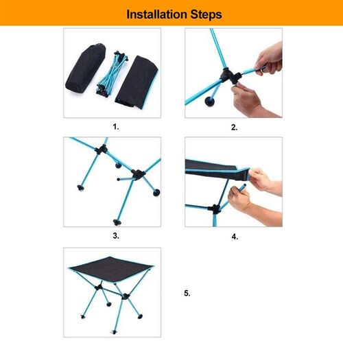 Garden Table Chair Set Outdoor Camping Folding Table with Ch