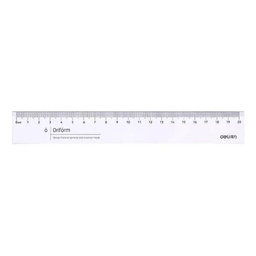 Deli Transparent Ruler with Large Numbers and Wavy Line, Mul