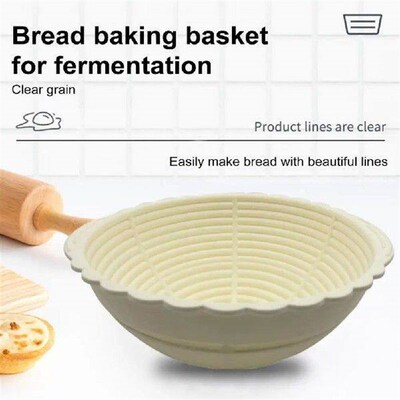2Pcs Silicone Bread Proofing Basket Round Oval Sourdough
