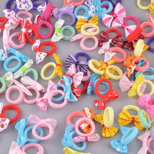20Pcs Cute Small Rabbit Ear Hair Bands Girl Rubber Band Elas