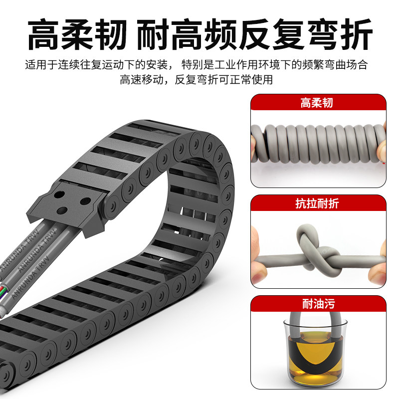 国标TRVV高柔性拖链电缆2 3   8 10芯软护多芯电线耐弯折耐油,电子/电工,护套线,淘宝优惠券,粉丝福利购,淘宝优惠卷