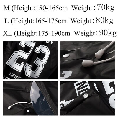 Lovers Black Raincoat Fashion Couple Rainwear EVA Men Rainco