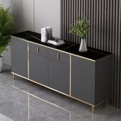 奢岩板餐边柜APU现代约储物柜家用靠轻简墙水茶柜沙发靠柜隔断收