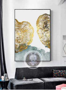 北欧现WS80908代简约年挂轮图案水墨抽画象禅意画走廊壁画关进门