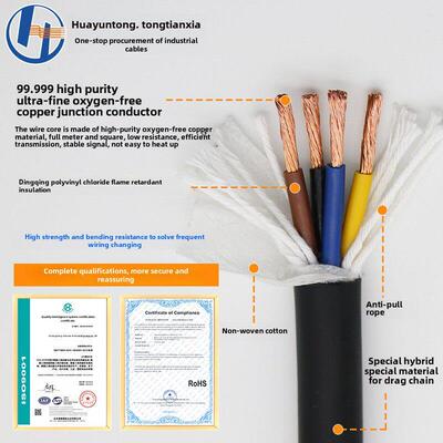 TRVV高柔性拖炼电缆线2 3 4芯0.15 0.2 0.3 0.5 0.75平方耐油软线