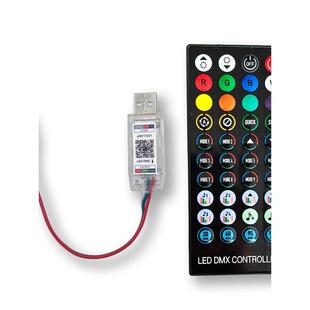 USB5V幻彩蓝牙LED灯圈IC灯带流水跑马流星调光带声控效果控制器