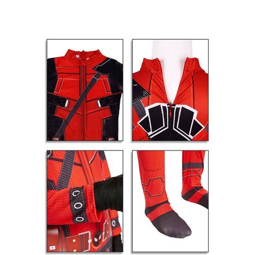Children Superhero Deadpool Costume Halloween Cosplay Jumpsu