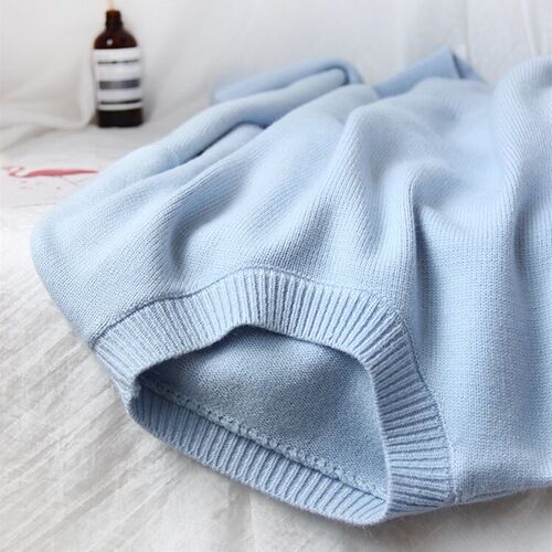 Light Blue Oversized Sweaters For Women 2023 rend White Loos