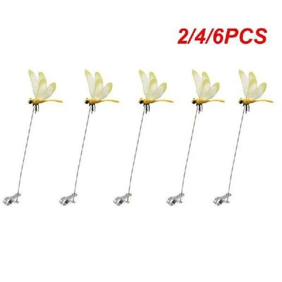 2/4/6PCS Fake Dragonfly Clip Garden Stake Decoration