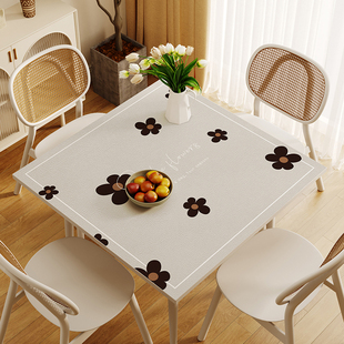 四方桌桌垫正方形防水防油免洗皮革餐桌布家用小方桌八仙桌台布