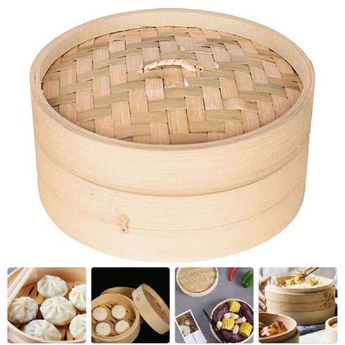 Food Steamer Bamboo Steaming Basket Household Convenient