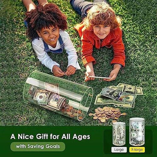 Large Piggy Bank for Adults Kids Vcertcpl Acrylic Clear Pigg