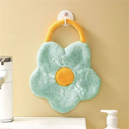 Coral Fleece Hangable Thicken Towel Flower Towel Cute