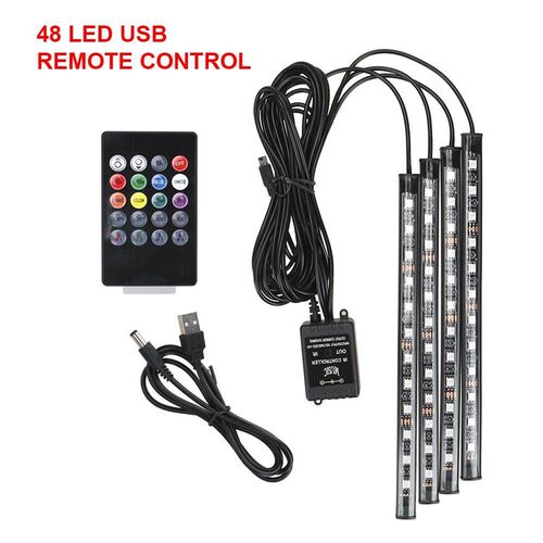 LED Car Foot Light Remote/Voice Control Ambient Lamp Auto De