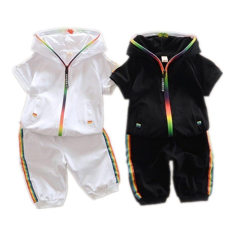 Children Summer Cotton Garment Baby Boys Girls Candy-colored图片