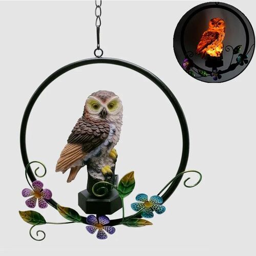 Solar Owl LED Light for Outdoor Garden, Waterproof LED Lamp,