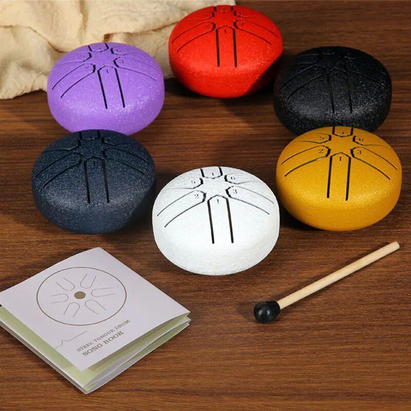 3 Inches 6 Tones Steel Tongue Drum Outdoors Rain Drum Instru图片