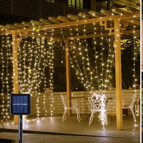 Solar Led Light Outdoor Fairy Curtain Lights Solar Garland o