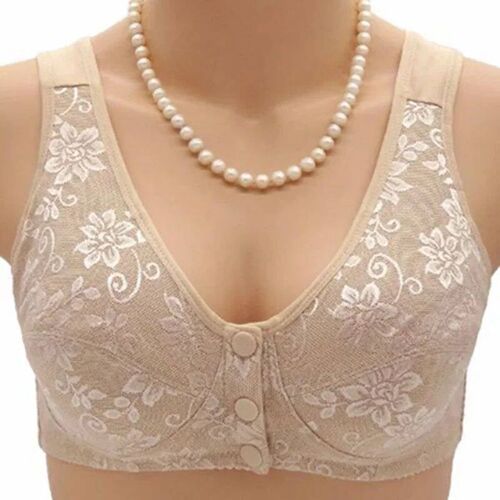 Women Front Button Bra Large Size Brassiere Mothers Cotton