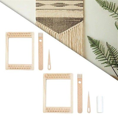 Wooden Weaving Looms Kit Mini 7.87inchx5.91inch Portable