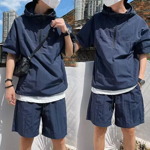 Mens Japanese Style Suits, Workwear, Short-sleeved Shorts,